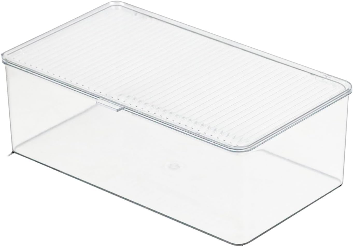 ZEXALOR Clear Plastic Storage Bin with Lid, Makeuo Holder, Fridge Organizer, Refrigerator Organizers and Storage, Small Container for Pantry, Office, Dresser, Bathroom, Kitchen, Snack