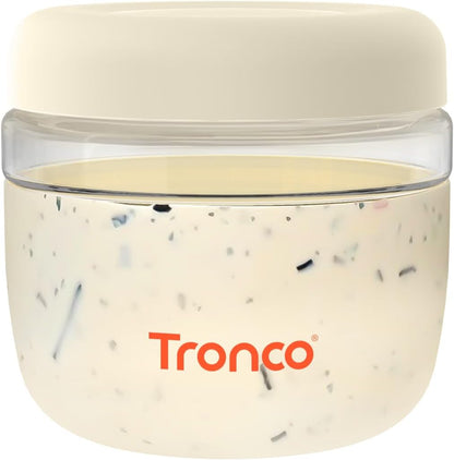 Tronco 24 oz Glass Food Storage Containers with Lids, Airtight, Leak & Spill Proof Glass Lunch Bowls for Meal Prep, Salad, Yogurt, Soup & Stew, Microwave & Dishwasher Safe, BPA-Free, Set of 1