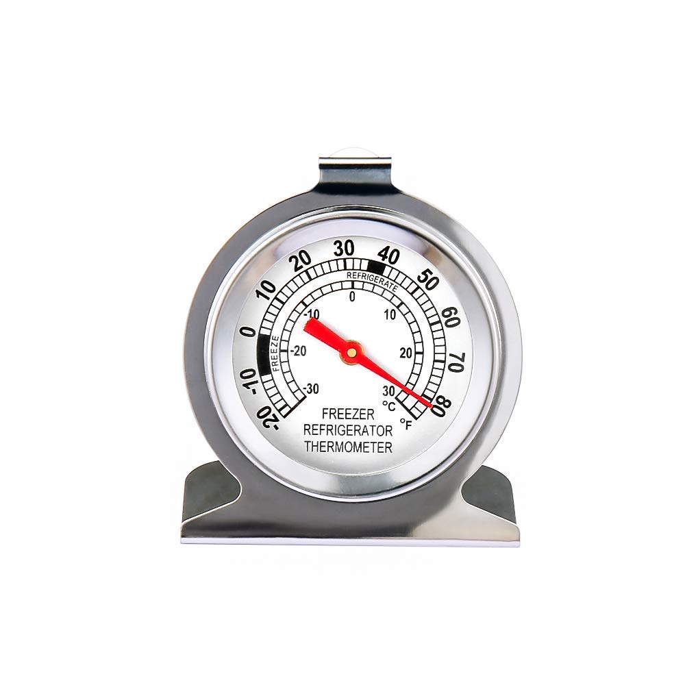 Stainless Steel Refrigerator Freezer Thermometer Large Dial Thermometer