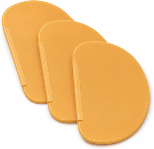 3PCS Orange Silicone Bowl Scraper Set, Flexible Curved Dough Scraper for Bread, Baking, Pastry and Food Prep