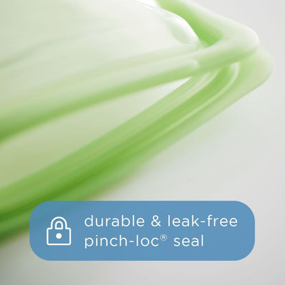 Stasher Premium Reusable Silicone Food Storage Bags, 2-Pack, Clear