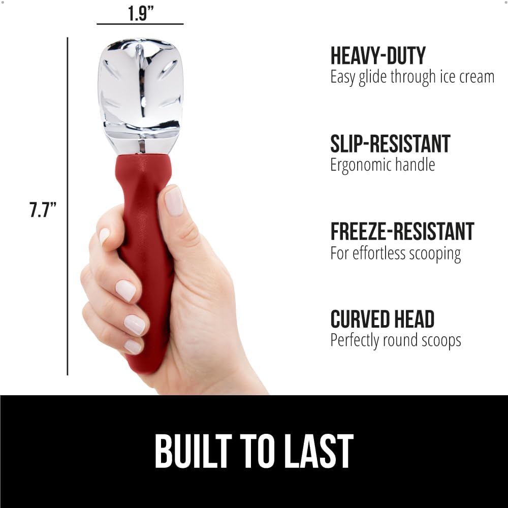 GORILLA GRIP® Heavy Duty Ice Cream Scoop, Professional Scooper, Black