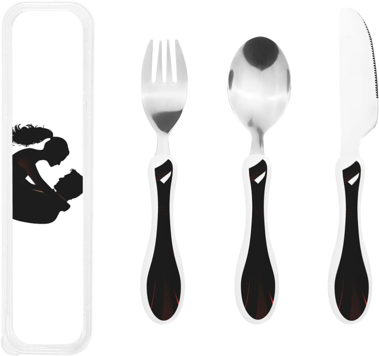 3-Piece Kids Silverware Set With Storage Case, Stainless Steel Reusable Children Safe Knife Spoon Fork Set Ballroom Dance Children Flatware Set For Kids Lunch Box