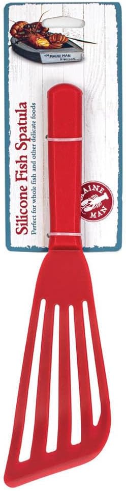 Maine Man Silicone Fish Spatula, Non-Stick Angled Turner, For Delicate Foods, Draining Liquids, And Everyday Cooking