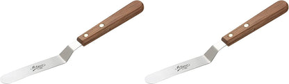 Ateco 1385 Spatula Icing Frosting Spreader Decorating Tool - Wood Handle, 2-Pack