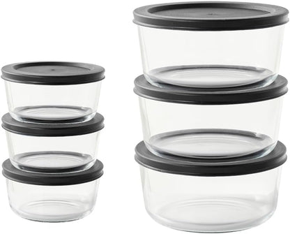 6-Piece Glass Food Storage Containers Set (3 Containers + 3 BPA-Free Lids) | 2-Cup, Leakproof | Microwave, Freezer, Oven & Dishwasher Safe | Ideal for Meal Prep & Pantry Organization, Pistachio