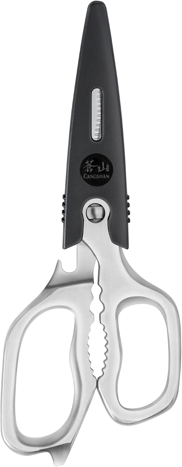 Cangshan Forged Stainless Steel Kitchen Shears with Satin Finish and Blade Guard