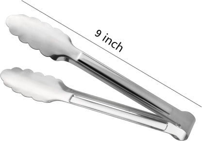 Serving Tongs, Stainless Steel Kitchen Cooking Food Buffet Mini Salad Appetizer Tong Small, Set of 12