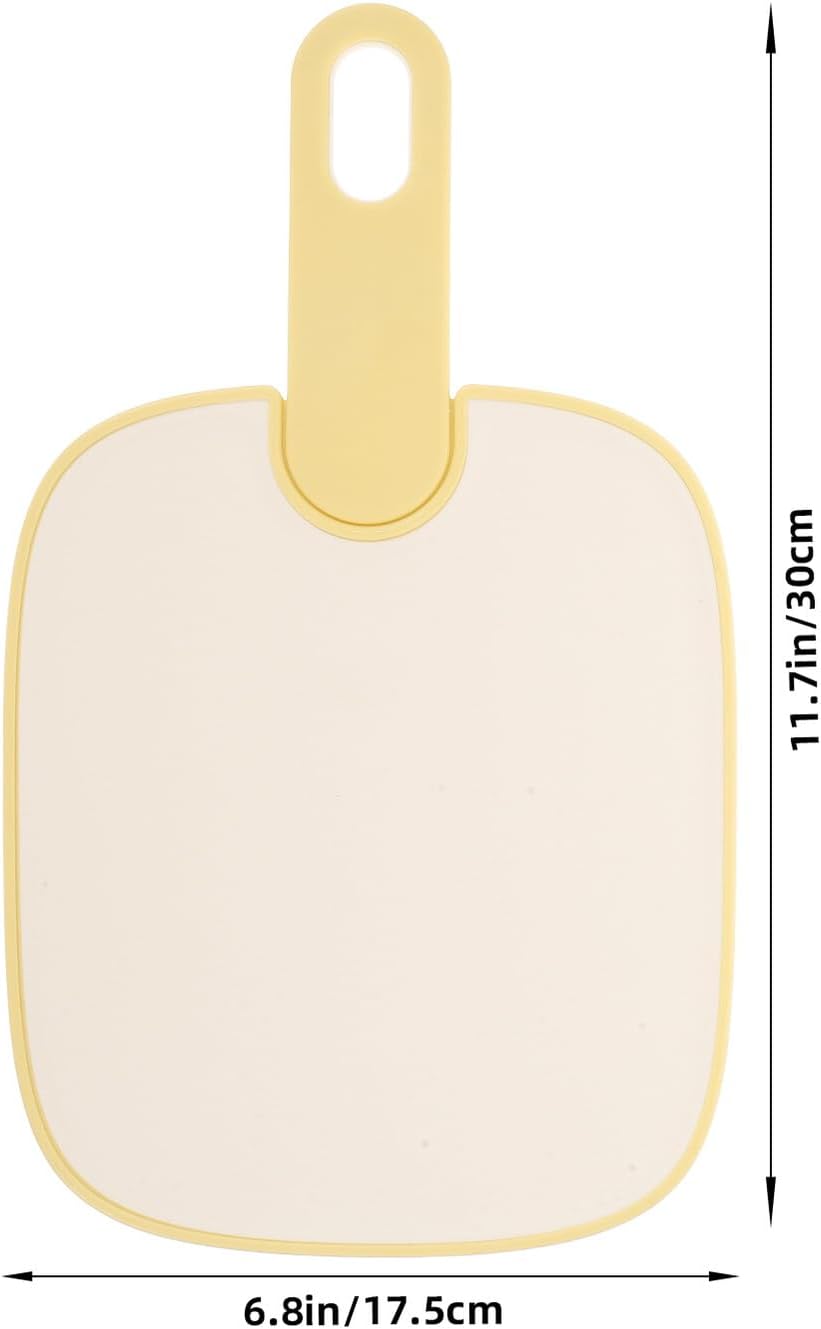 UKCOCO Reusable Non-slip Plastic Cutting Board for Kitchen Multipurpose Chopping Mat for Fruits Veggies Meat Small Cream Yellow Food Prep Board for Home Restaurant Hotel and Supermarket