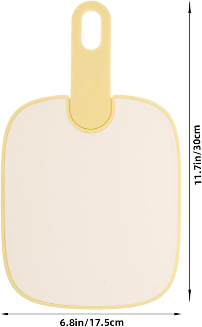 UKCOCO Reusable Non-slip Plastic Cutting Board for Kitchen Multipurpose Chopping Mat for Fruits Veggies Meat Small Cream Yellow Food Prep Board for Home Restaurant Hotel and Supermarket