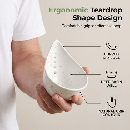 Herb Stripper Bowl, 2026 NEW Ceramic Herb Peeling Bowl with Multi-Size Holes, Pottery Leaf Stripping Tool for Kitchen, Fast Herb Removal for Kale, Basil, Rosemary, Cilantro, Parsley (Black)