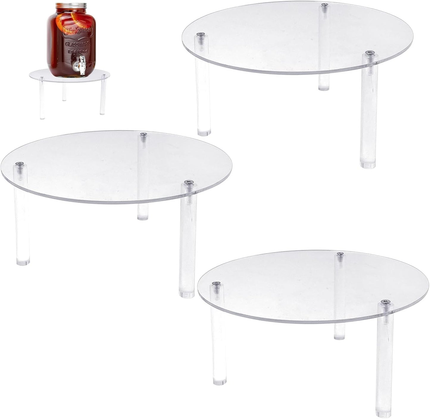 Tfwadmx 3 Pcs Drink Dispenser Stand, Beverage Dispensers Stand Acrylic Holder for Beverage Dispenser Drink Dispenser Stand Only Fit Max 7.8 Inch Diameter of Glass Drink Dispenser, Water Jugs