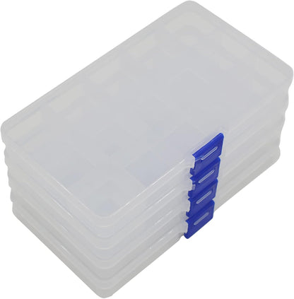 Yansanido 4 Pcs 15 Grids Clear 6.85 Inch X 3.85 Inch Adjustable Small Removable Clear Plastic Jewelry Organizer Divider Storage Box Jewelry Earring Tool Containers
