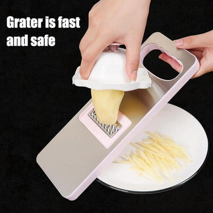 Food Safety Holder for Mandolin Slicer or Grater,Finger Anti-Cut Protectors for Vegetable Grater, Food Slicer Cutter Finger Guard for Mandoline Slicer Cutting, Mandolines (Pink)