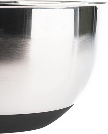 Stainless Steel Mixing Bowls with Lids and Non Slip Bases (Set of 3, Red)