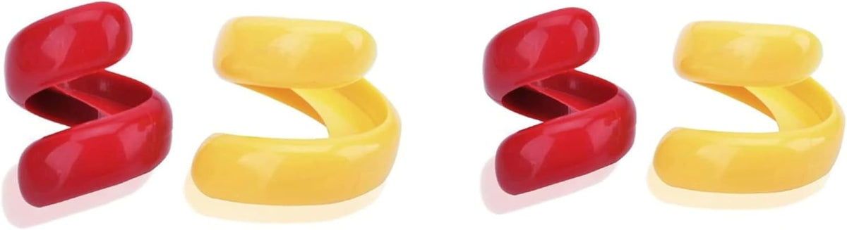 4 Pcs Red and Yellow Spiral Hot Dog Slicers, Manual Fancy Sausage Cutter Spiral Barbecue Hot Dogs Cutter Slicer Kitchen Cutting Auxiliary Gadget Fruit Vegetable Tools Durable Design