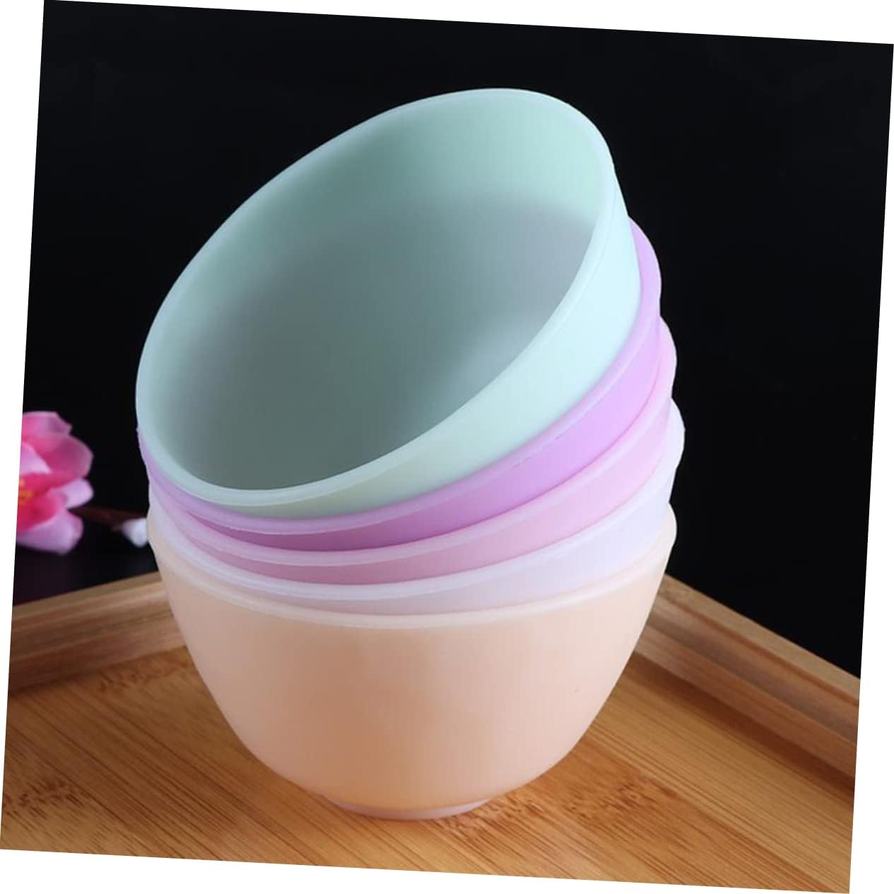 Didiseaon Odorless Anti-drop Silicone Mixing Bowl for Facial Masks Cooking Flexible Microwave Dishwasher Safe for Ingredients Sauces Medium Green