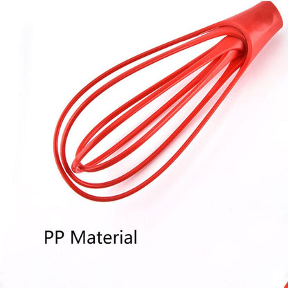 Kitchen Twist Whisk, 29CM Plastic Flat Balloon Whisk Thick Wire Egg Frother Beater Non Stick Cookware For Cooking Blending Whisking Stirring, Purple