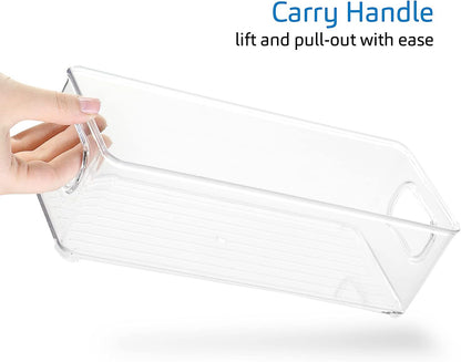 STORAGEBUD Fridge Organizer - 14 Piece Refrigerator Organizer Bins - Stackable Freezer Organizer - Clear Refrigerator Organizer - Acrylic Fridge Bins, (VDS-SB-BIN-14SET)