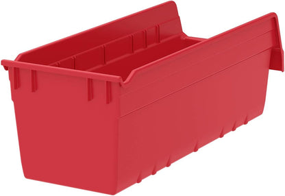 Akro-Mils 30098 ShelfMax Plastic Nesting Shelf Bin Box, 18-Inch Length x 6.75-Inch Width x 6-Inch Height, Clear (10-Pack)