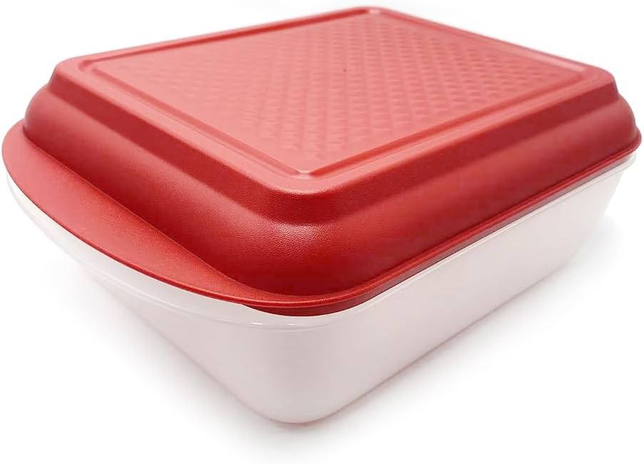 Large Marinade Container with Pyramids Carving Board Style Lid | Grill Prep and Deep Serve Tray | Microwave & Oven Safe Serving Platter Ideal Storing BBQ Meat, Vegetables,Roasting Turkey & Chicken