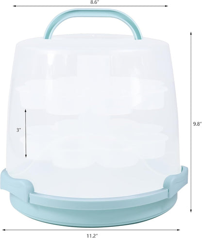 3-Tier Party Cupcake Carrier, Cupcake Holder with Lid and Handle for Transport Storage 24 Cupcakes (White)