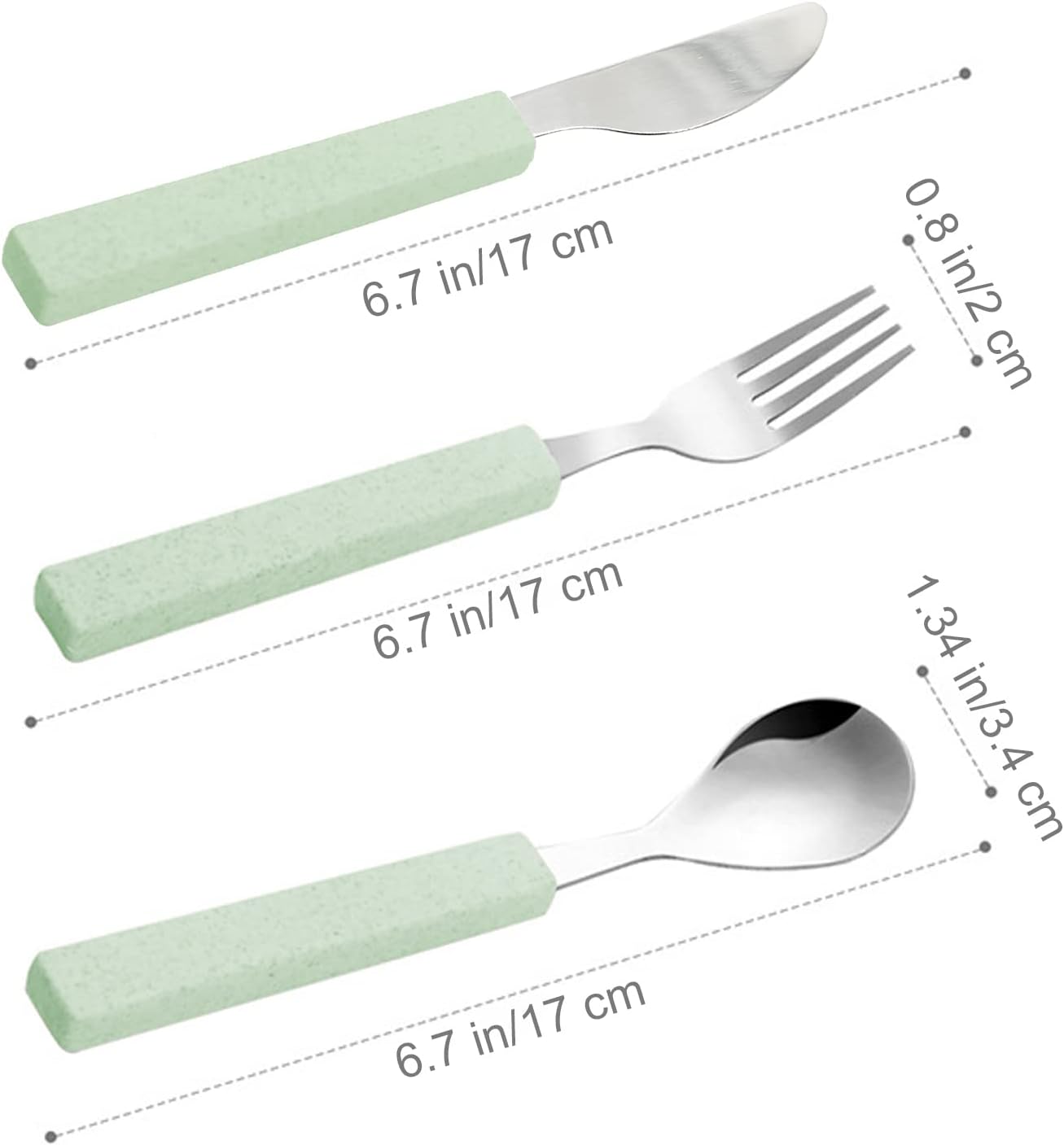 VANRA 3-Piece Children Utensils Set 18/10 Stainless Steel Child Flatware Set Silverware Knife Spoon Fork Set with Travel Case for Kids Lunch Box