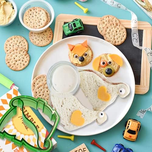 Sandwich Cutters for Kids Bread Vegetable Fruit Cookie Cutter Bento Box Complete Supplies and Accessories and Uncrustable Sealer for Boys and Girls Kids Lunch