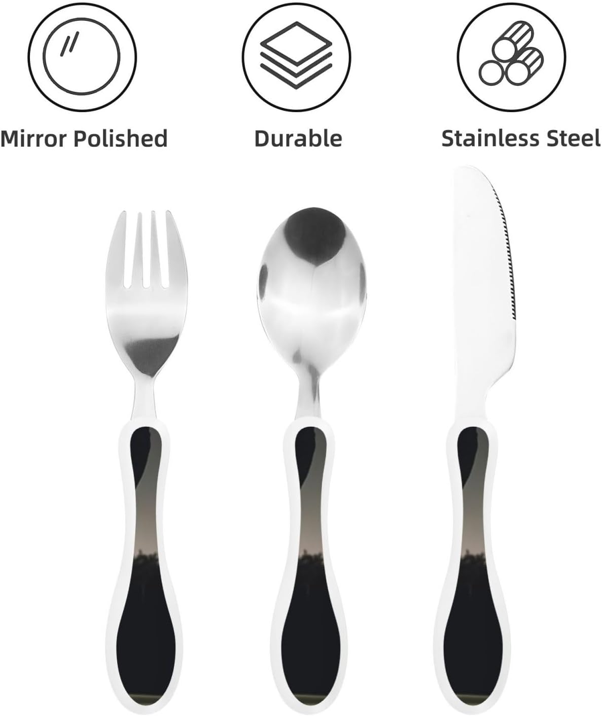 3-Piece Kids Silverware Set With Storage Case, Stainless Steel Reusable Children Safe Knife Spoon Fork Set Cute Kittens Children Flatware Set For Kids Lunch Box
