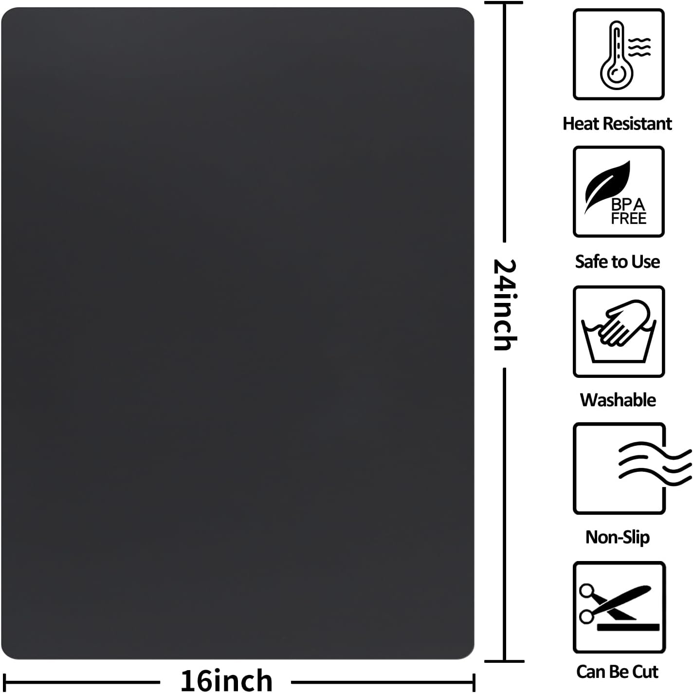 Silicone Mat Heat Resistant Mats for Countertop, Large Silicone Mats for Crafts Kitchen Counter Workbench Table protector, Size 36x24 inches Thick 2mm,Rolled Package,Light Blue