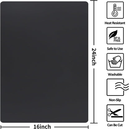Silicone Mat Heat Resistant Mats for Countertop, Large Silicone Mats for Crafts Kitchen Counter Workbench Table protector, Size 36x24 inches Thick 2mm,Rolled Package,Light Blue