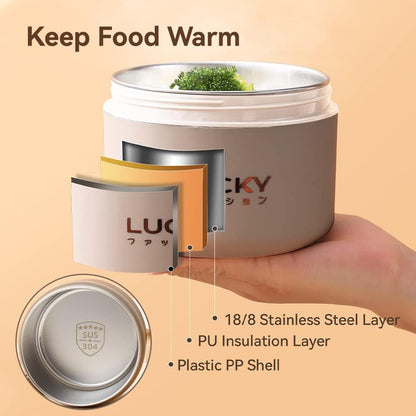 3 Compartments Bento Lunch box with Soup Bowl, Insulated Lunch Bag and Portable Utensils, Stainless Steel Camera Lunch Containers，Leak Proof Bento Box for Kids Adults Men Women…