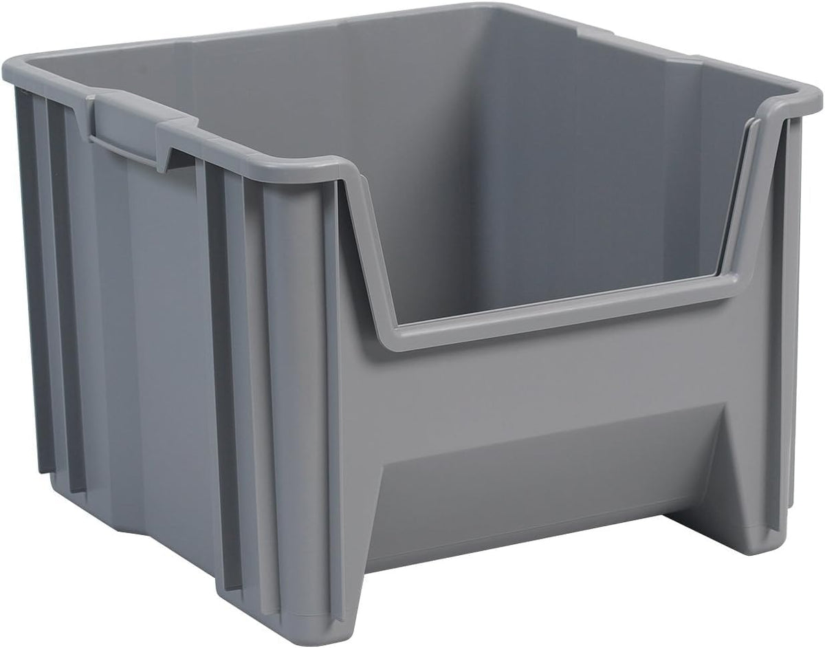 Akro-Mils 13018 Stak-N-Store Stackable Storage Bins, Heavy Duty Garage Storage Containers, Open Front Plastic Organizer for Tools, Shelves, Closet Organizer, 17-1/2" x 16-1/2" x 12-1/2", Clear, 2-Pack