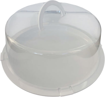 3 Pack Cake Carriers with Lids and Handles for 10 Inch Cakes | Reusable, 12 x 12 x 4.75 Inches, Plastic, BPA-Free, Freezer Safe, Stackable, Slide-Lock Closure, Lightweight Design