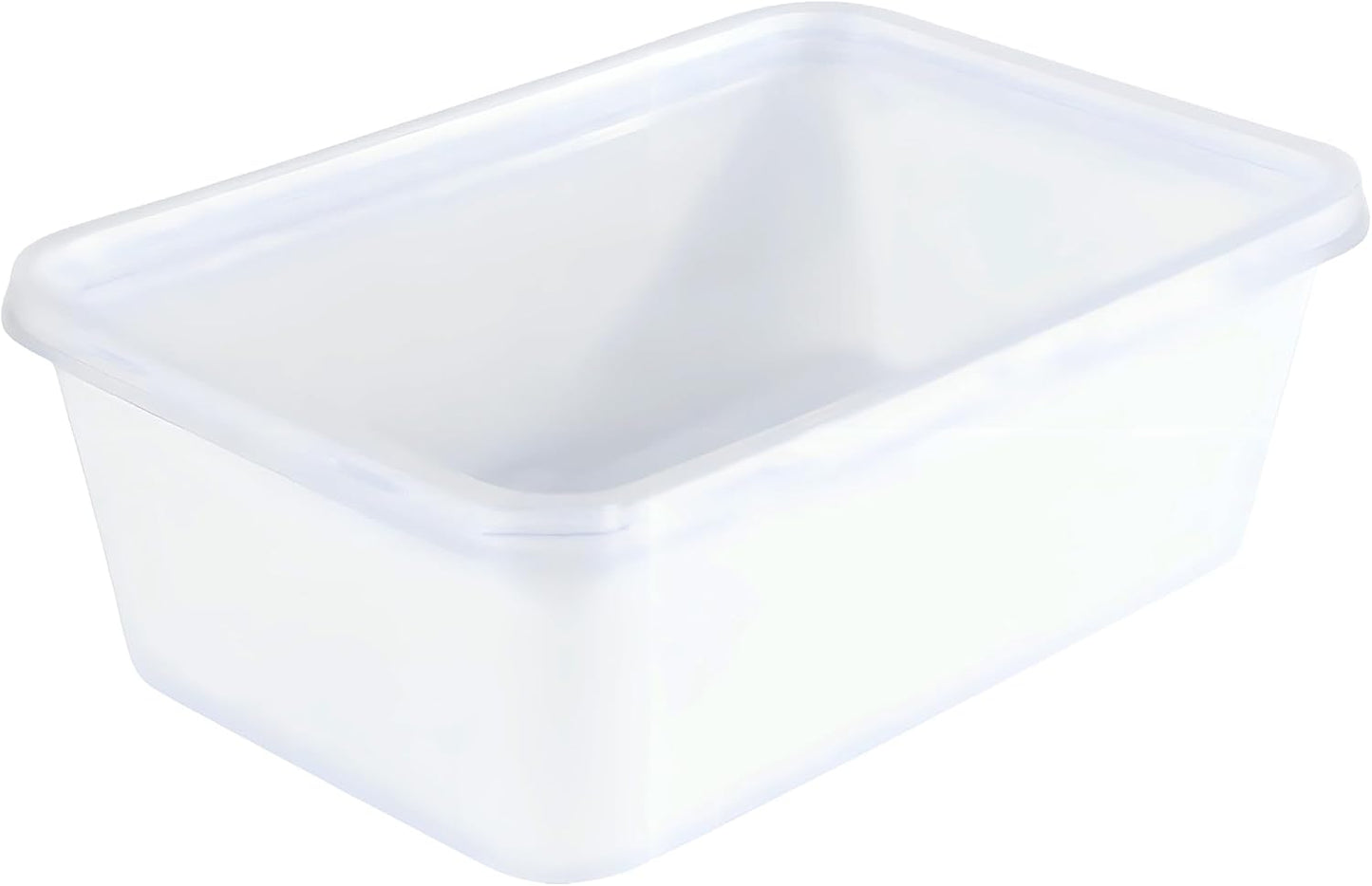 Bluesky Versatile Rectangle Containers-(Pack of 10) -Perfect for Meal Prep & Storage, 34 oz, White
