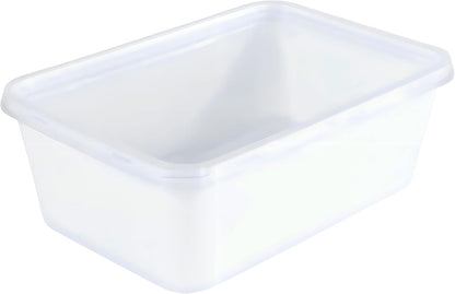 Bluesky Versatile Rectangle Containers-(Pack of 10) -Perfect for Meal Prep & Storage, 34 oz, White