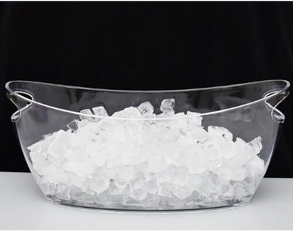 OUKEYI Ice Buckets for Parties, 5.5 Liter Large Clear Acrylic Food Grade Ice Bucket, Mimosa Bar Supplies Beverage Tub for Champagne Beer Sparkling Wine Cocktails, 16.9, Transparent, OUKEYI-100894