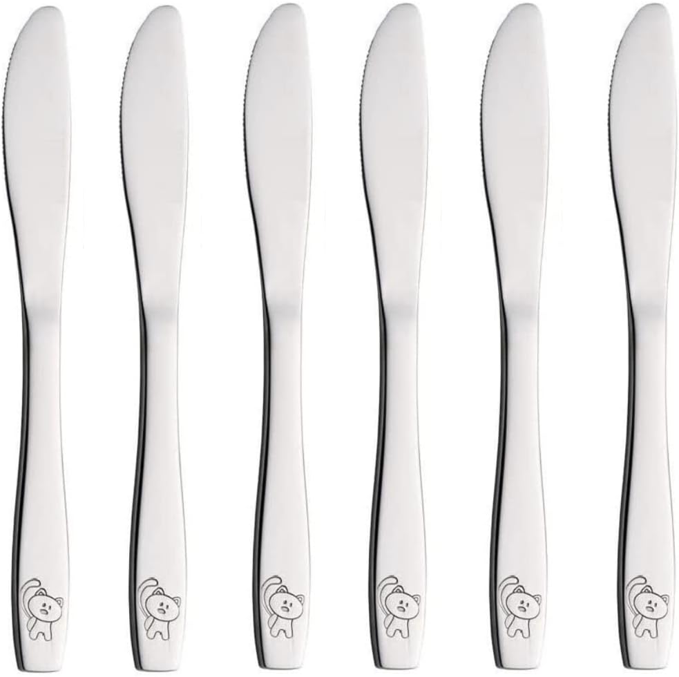 ANNOVA Kids Silverware Children's Safe Flatware Set Stainless Steel - Children Forks, Children Tablespoons, Toddler Utensils, Metal Cutlery Set for LunchBox (Rainbow, 6)
