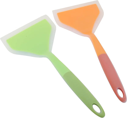 BokWin 2 Pack Wide Silica Gel Pancakes Spatula Turner, Red