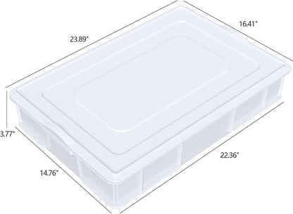 4-Pack Plastic Commercial Pizza Dough Proofing Box with Lid, White