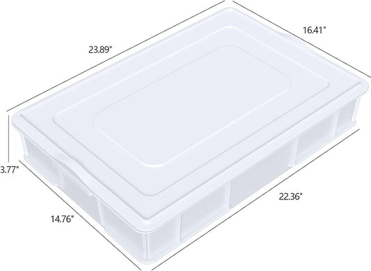 4-Pack Plastic Commercial Pizza Dough Proofing Box with Lid, White