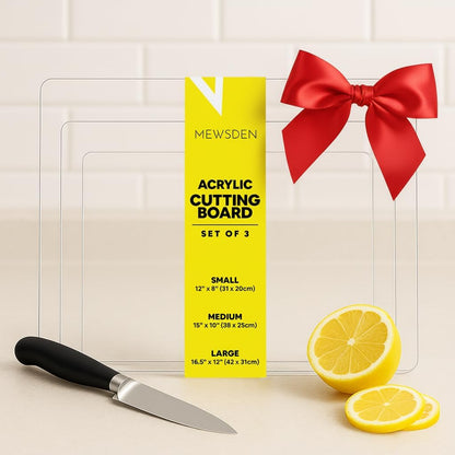 Acrylic Cutting Board with Counter Lip, Clear Cutting Boards for Countertop Protector, Cutting Board for Kitchen Counter, Non-Slip Dough Mat, Kitchen Decor Gadgets House Warming Gifts(24"x18")