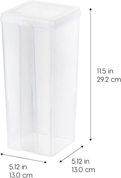 IRIS USA Vertical Storage Bins with Lids |Made in USA| Flip Top Containers for Organizing Pantry, Office, Craft, and Study Supplies - Small (10-Pack)