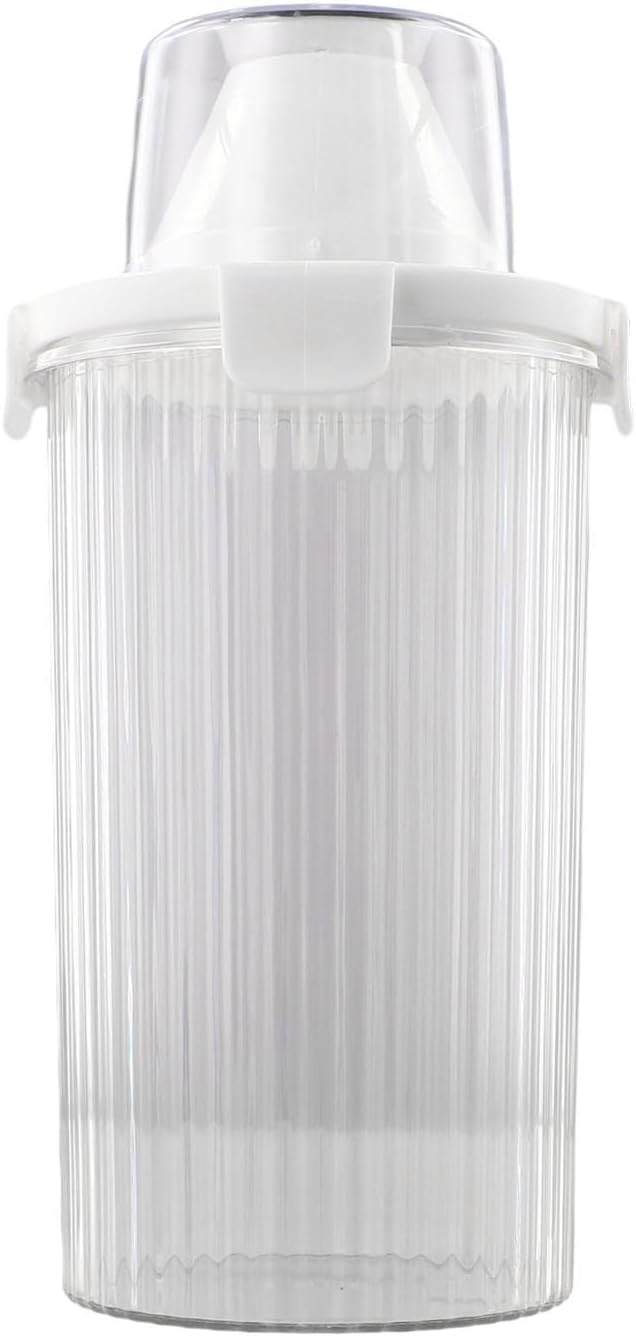 Food Cereal Storage Container With Pour Spout And Measuring Cup, Airtight Plastic Rice Dispenser For Pantry, Grains(Small+Medium+Large)