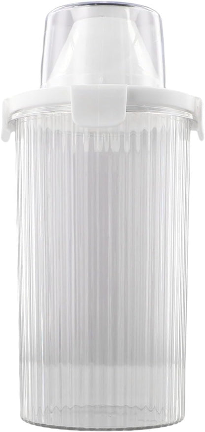 Food Cereal Storage Container With Pour Spout And Measuring Cup, Airtight Plastic Rice Dispenser For Pantry, Grains(Small+Medium+Large)