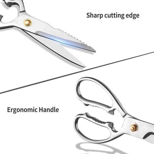 Heavy Duty Stainless Steel Kitchen Shears,All stainless steel kitchen shears