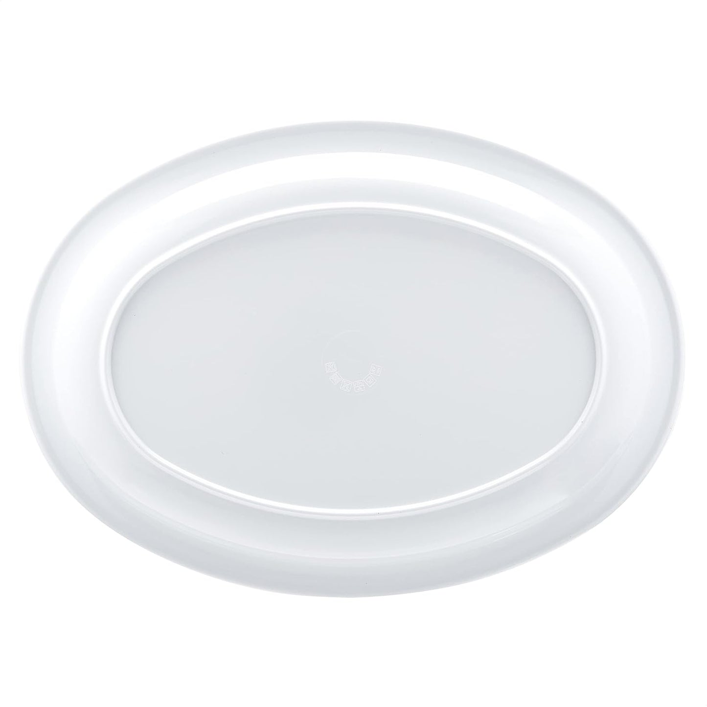Amazon Basics Melamine Oval Platter Serving Tray, Dishwasher Safe, Narrow Rim, 13 in x 9.75 in, White, 6-Piece Set