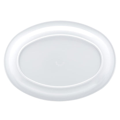Amazon Basics Melamine Oval Platter Serving Tray, Dishwasher Safe, Narrow Rim, 13 in x 9.75 in, White, 6-Piece Set