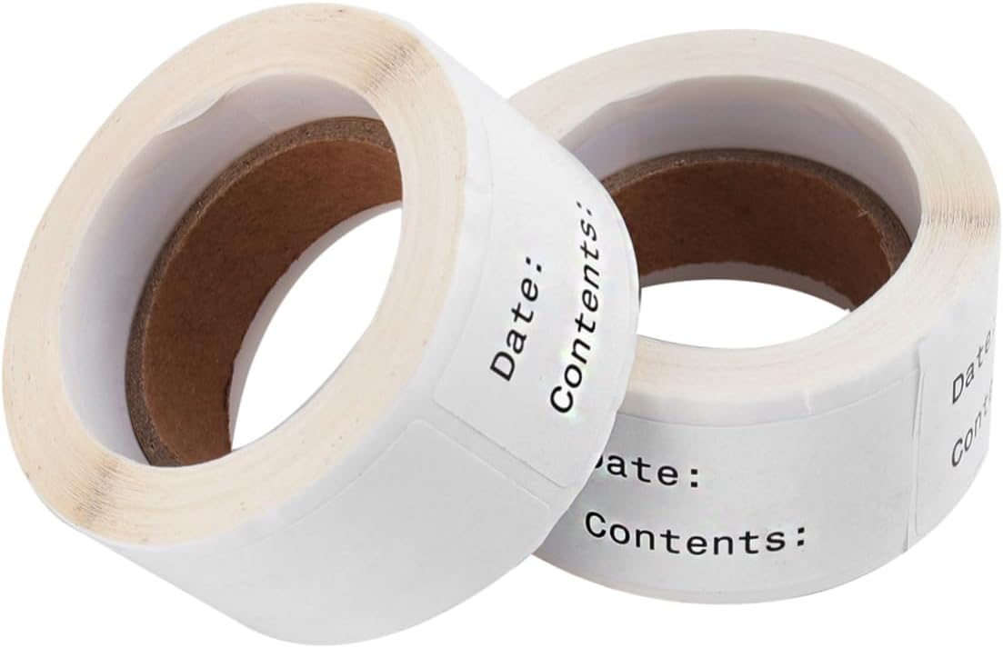 2rolls DIY Kitchen Food Date Labels English Record Date Stickers Canning Storage Bin Dry Erase Stickers Eco-Friendly Paper Easy Application