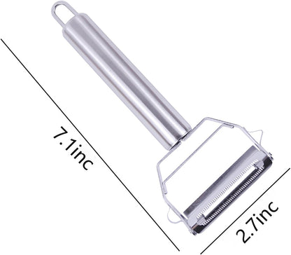 Kunovo Julienne Peeler Stainless Steel Vegetable Peeler,for Potato Carrot Melon Apple Vegetable Cutter Slicer,with Cleaning Brush